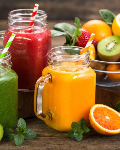 Healthy fruit and vegetable smoothies